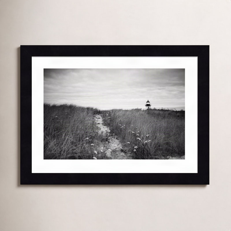 Phare Nantucket par Aledanda - photographie avec cadre photo, Noir, H 10 po x l 13 po
