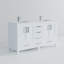 Meuble-lavabo blanc 60 po X P 22 po D, dessus en quartz blanc et ensemble de robinet-117978828