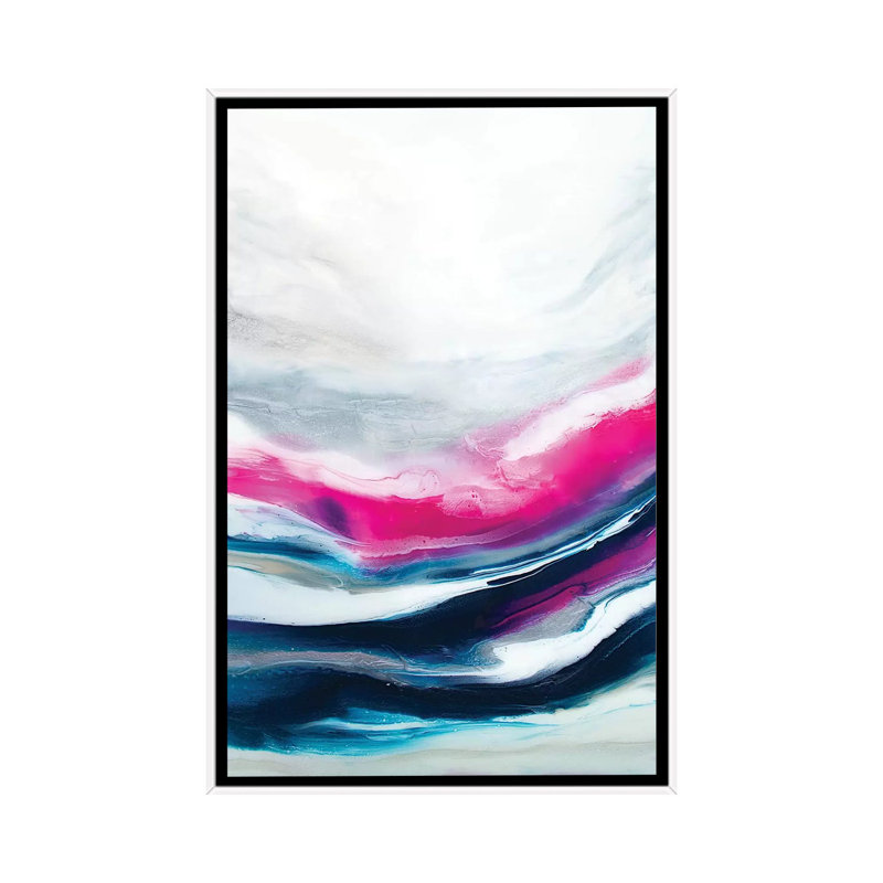 Fuchsia Wave Part 2 - Print on Canvas, White Framed, 66.04 cm H x 45.72 cm W