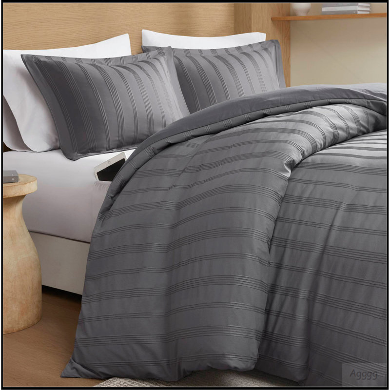Ensemble de housse de couette 3 pièces Cal King, Charcoal