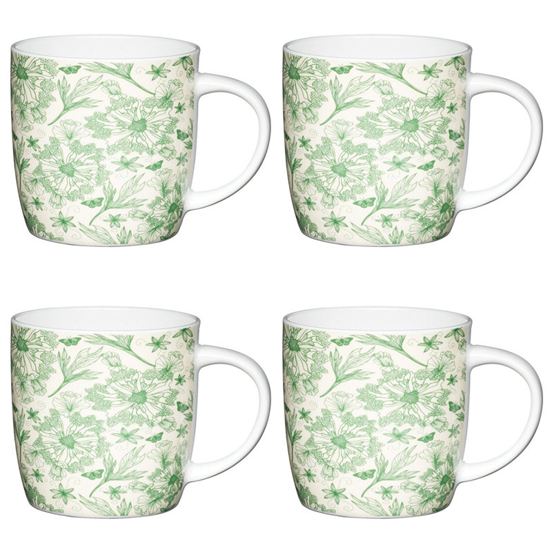 Botanical Bone China Mugs, 4