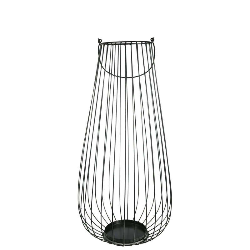 Lanterne en métal rond bellied tall, Petit