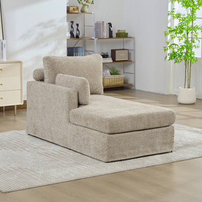 Canapé-lit modulaire en chenille de 31,9 po de largeur avec oreiller gauche