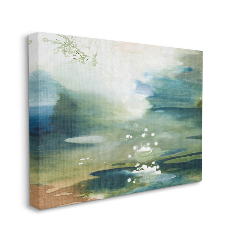 «Water Surface Landscape Bubbles» par Tara Leaver, H 36 po x l 48 po x P 1,5 po, Toile tendue