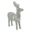 Figurine de Noël cerf sur pied 10,5 po gris et argent