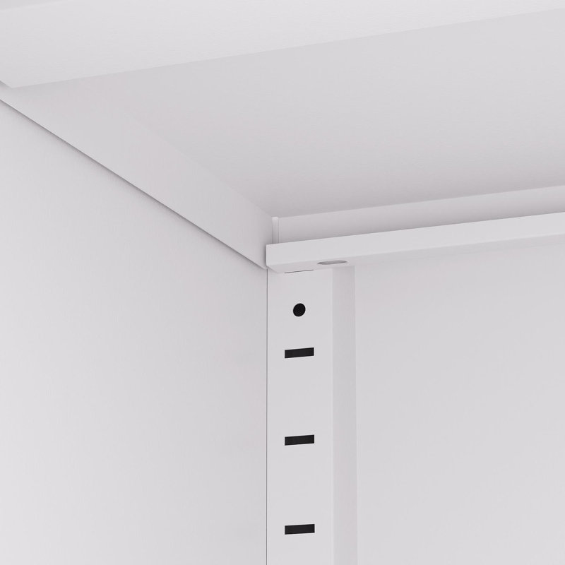 Armoire de cuisine 72 po en métal blanc avec portes, organisateur de rangement autoportant robuste avec 5 tablettes réglables, assemblage sans outils pour garde-manger, cuisine, salle de bain