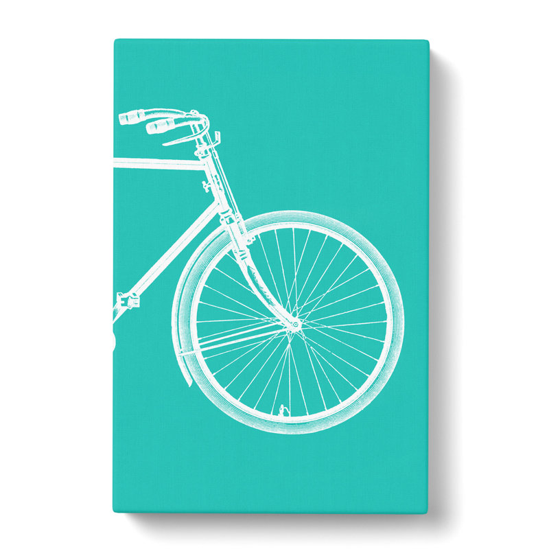 Bicycle Abstract No.2 Teal - Wrapped Canvas, 91cm H x 60cm W x 3cm D