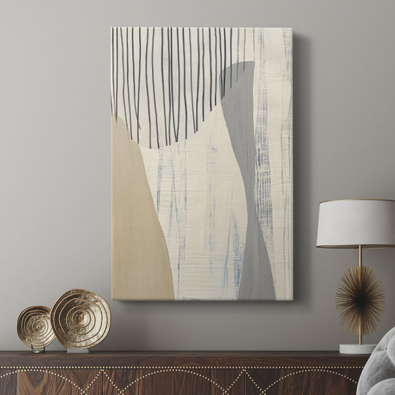 Toile tendue avec châssis abstrait XLIX - prête à être accrochée - fabriquée aux États-Unis, H 18 po x l 12 po