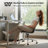  High Back Armless Genuine Leather Task Chair With Aluminum Frame, Armless Desk Chair-1599099484