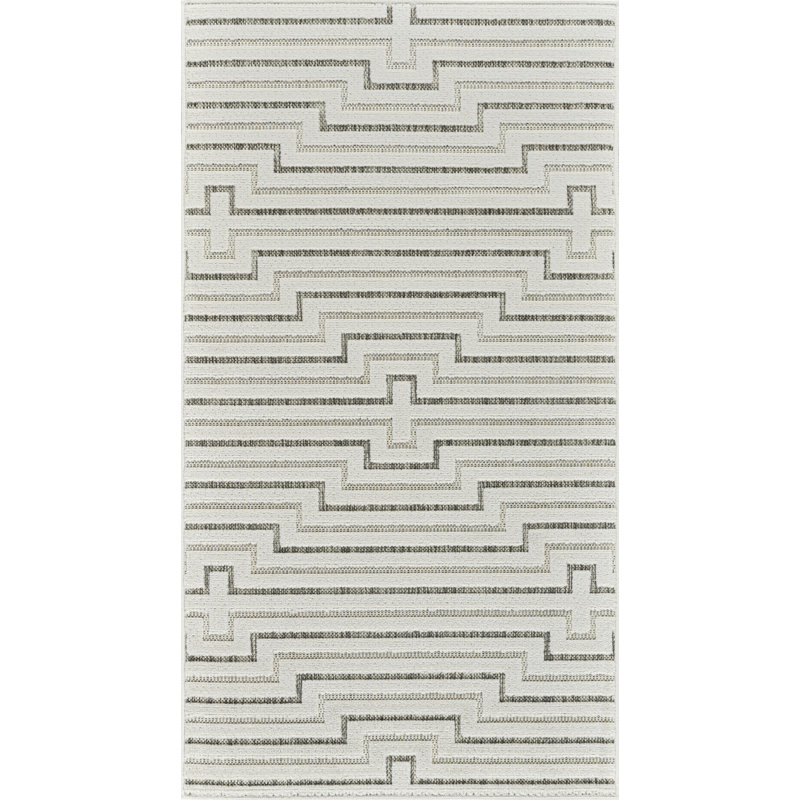 Lauklyn One-of-a-Kind Polypropylene Plastic Area Rug Cream, Rectangle 2'7" x 4'11"