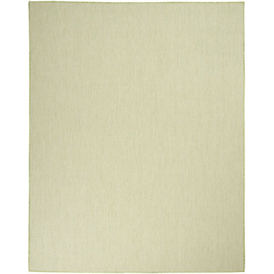 7' X 10' Green Geometric Power Loom Area Rug