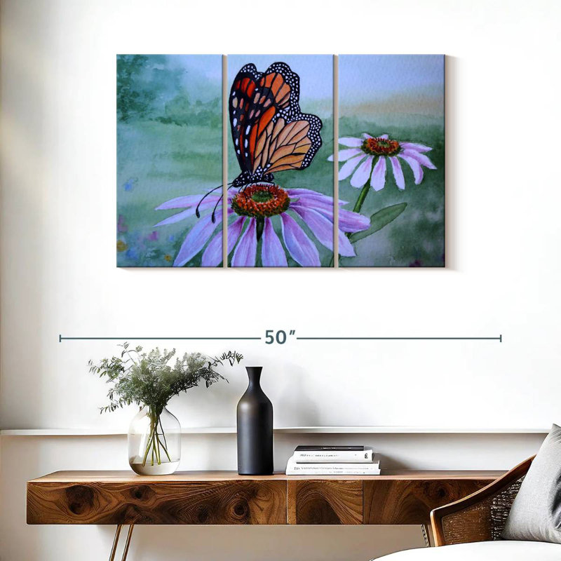 Harnek Butterfly On Coneflower, 24" H x 38" W
