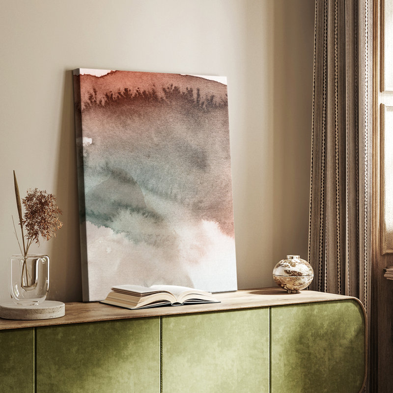 Abstrait rouge ocre IV - galerie Cavas sur mesure, H 18 po x l 12 po