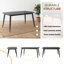 Table de salle à manger rectangulaire en bois massif de style traditionnel norvégien Norvia, plateau de 60 po de longueur, 4 à 6 places, finition noir ébène-603401664