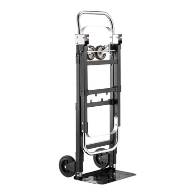 Chariot de manutention pliable en acier noir, capacité de 227 kg (500 lb).