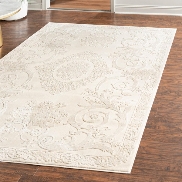 Town & Country Living Everyday Walker Damask Medallion Grey 24 in. x 72 in. Machine Washable Runner Kitchen Mat