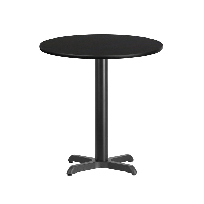 Plateau de table rond en stratifié Carrus, H 31,13 po x l 24 po x P 24 po, Noir