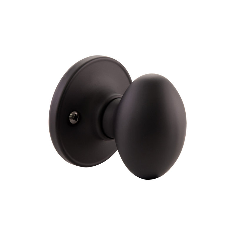 Egg Passage Hall/Closet Door Knob, Matte Black