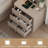 Fluted Nightstand with Charging Station, 23.6" Bedside Table with 3 Storage Drawers, Wood Handle for Bedroom, Living Room, Natural Oak-426850636