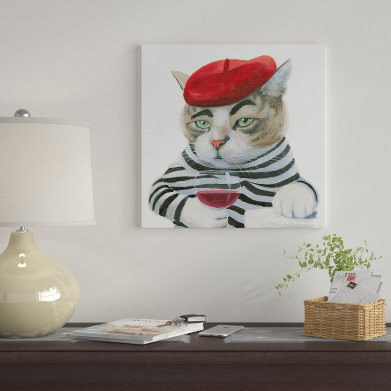 « cattitude iii » par myles sullivan, reproduction d’impression sur toile tendue, Papier d'art encadré noir, Blanc