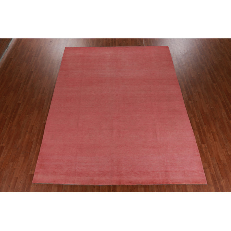 Solid Wool Gabbeh Persian Area Rug 9x12