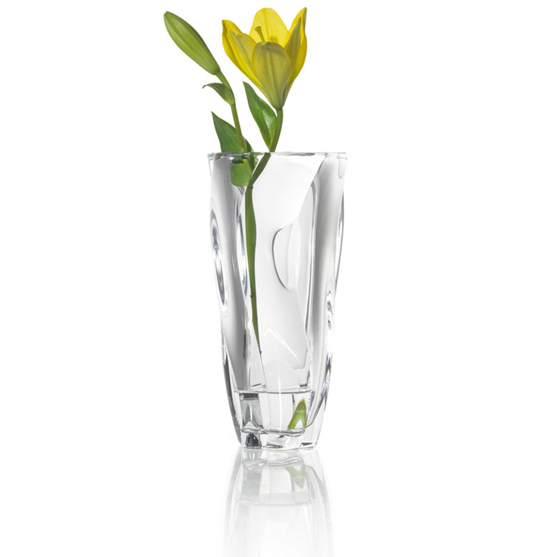 Cassia 12-Inch Clear Crystal Decorative Vase