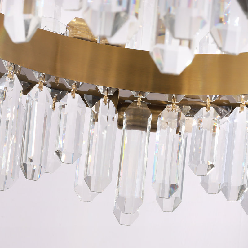 Xzavious Dimmable Cylinder Chandelier, 12, Gold, 9.6" H x  23.62" W x 23.62" D