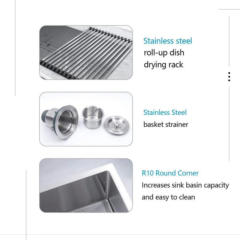 Undermount Kitchen Sink, L 18 po x l 14 po