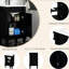 Meuble-lavabo de 18 po - Design rétro noir, construction, rangement organisé, lavabo en céramique avec trou de déversement, idéal pour les petites salles de bain-1780144310