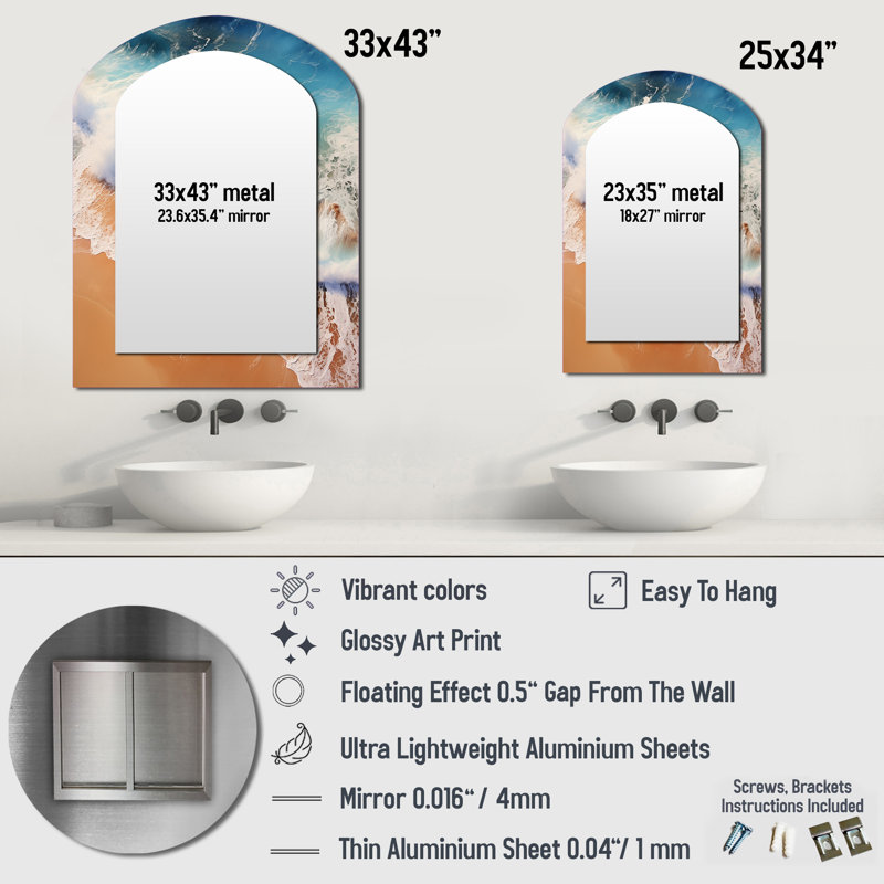 Miroir mural Rocky Beach, 34 po x 25 po