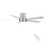 Ventilateur de plafond 52 po à profil bas en nickel brossé avec pales argentées