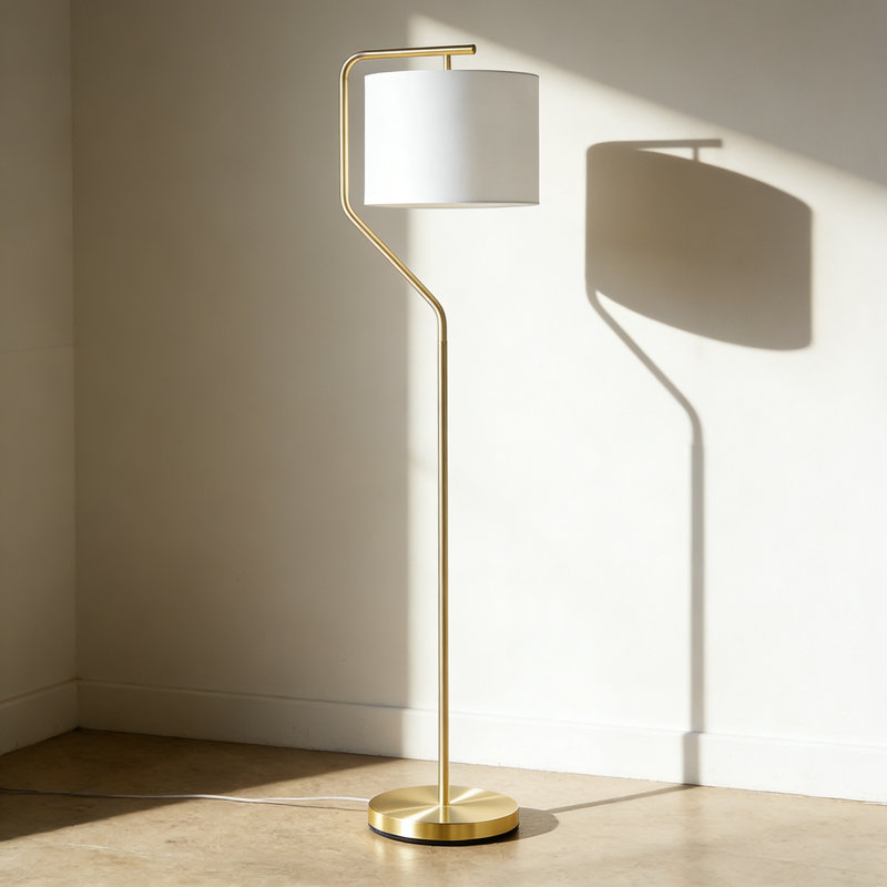 Lampe sur pied d'angle en métal