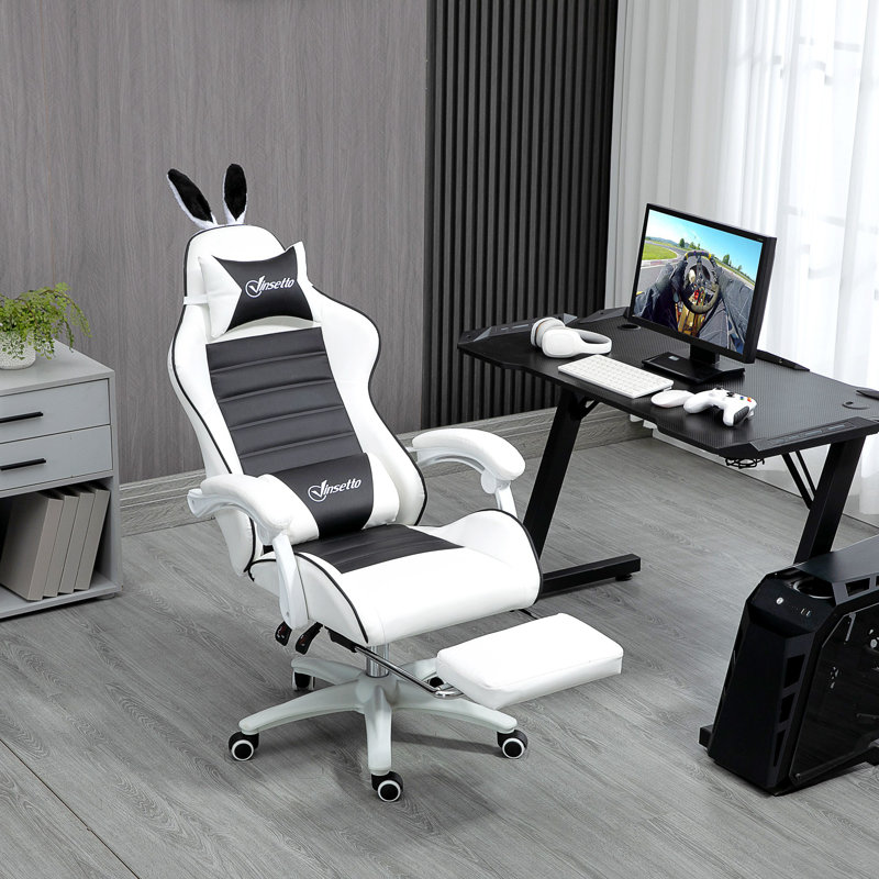 Mignon fauteuil de jeu inclinable avec repose-pieds, noir, Noir