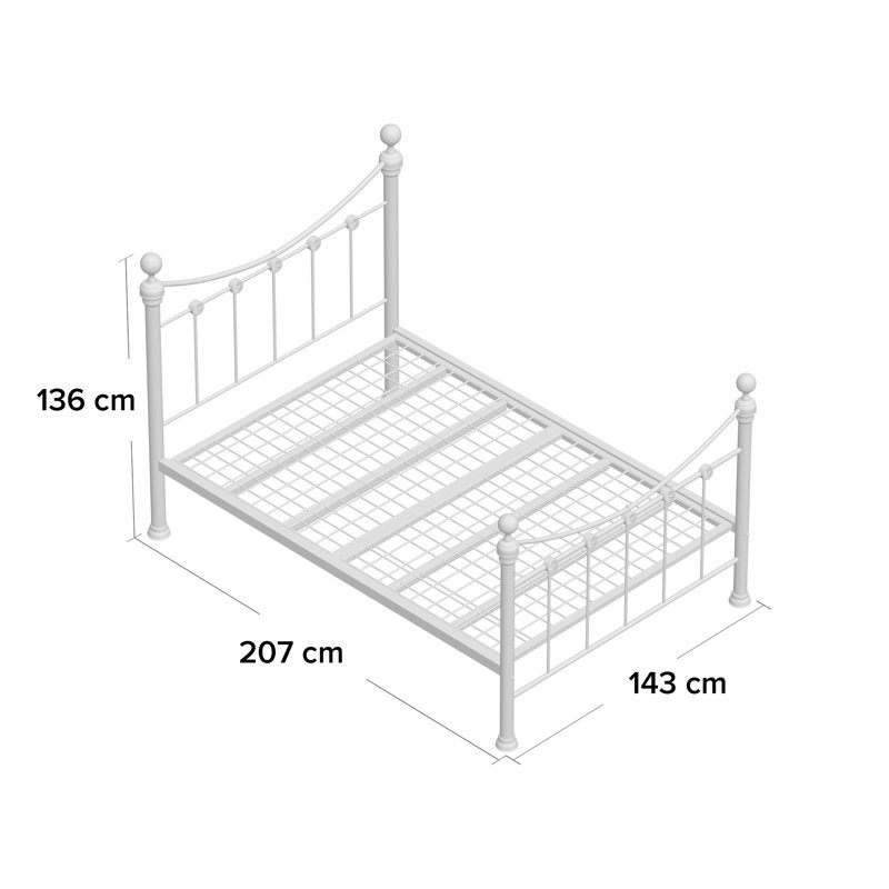 Cambridge Metal Storage Bed, Double (4'6), Black/Chrome