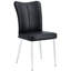 De 4 chaises modernes, cuir synthétique noir avec rembourrage, pieds en métal, conception ergonomique pour la chambre à coucher, le salon, le restaurant, le processus d'installation - repas minimaliste