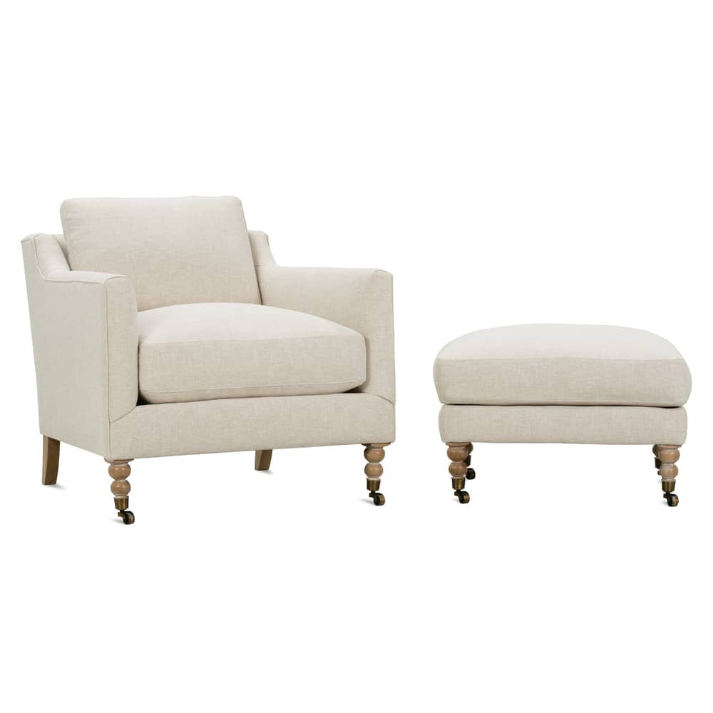Madeline 33" W Armchair, Washed Oak, Straw (BU102-28)