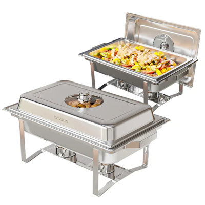 8 QT Rectangular Stainless Steel Chafing Dish Buffet Set -  The Party Aisle™, 104B3A753D21436B832E694E5964B237