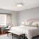 Rustic 18" Dstressed White Drum LED Flush Mount Ceiling Light