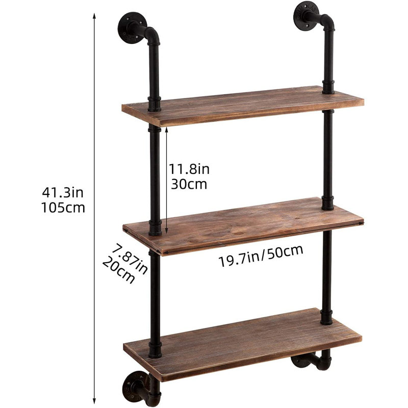 3 Piece Industrial Pipe Shelves