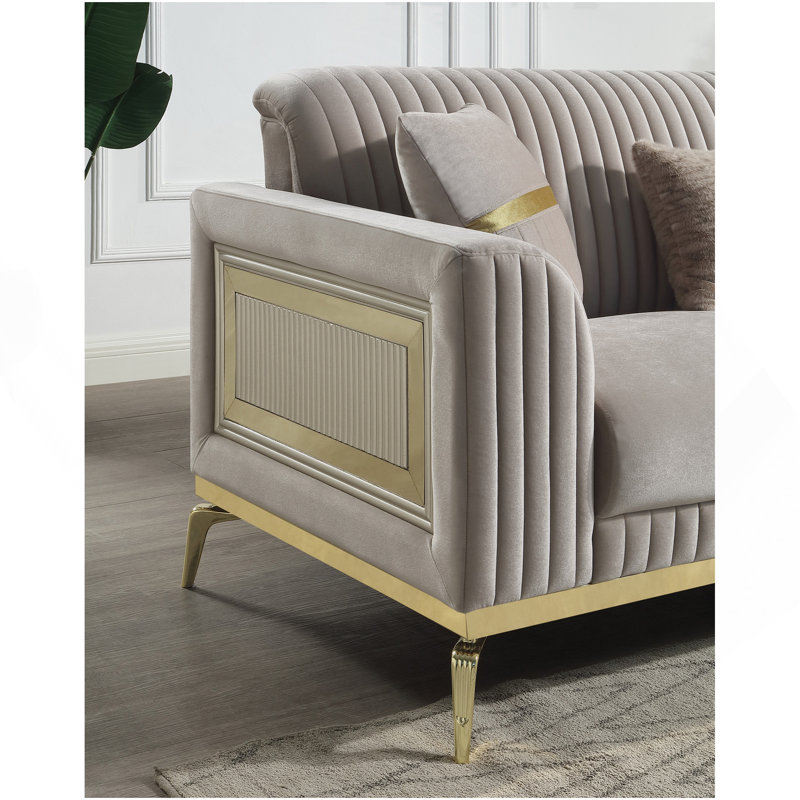 Causeuse en tissu Antigua, Taupe
