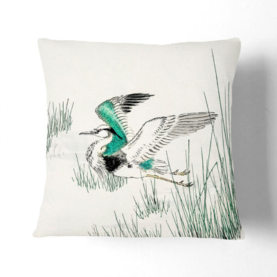 Heron in Flight by Numata Kashu Cushion with Filling