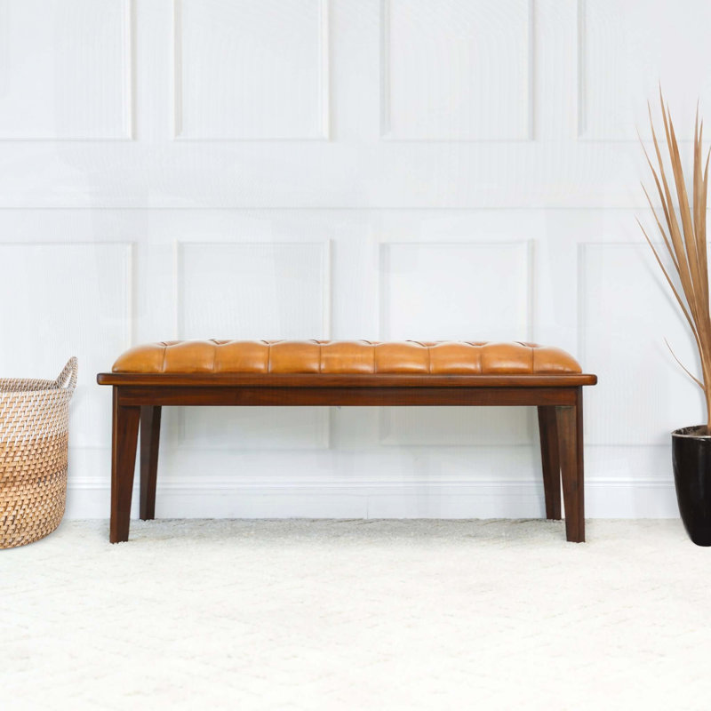 Banc en cuir avec boutons