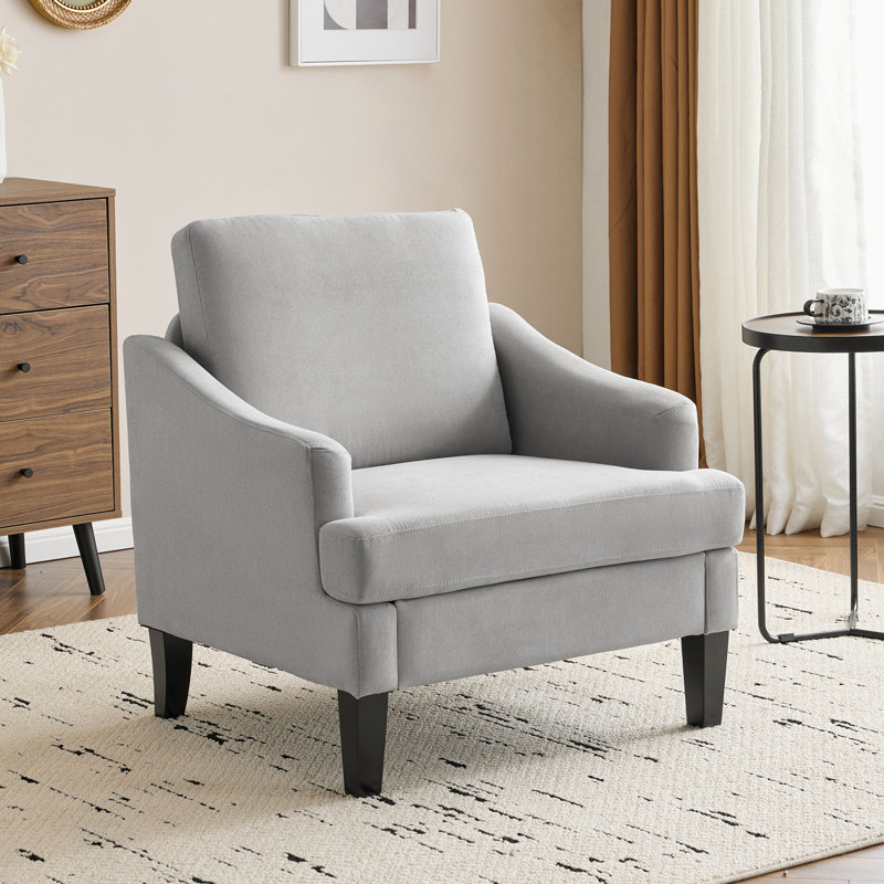 Fauteuil d'appoint 30 po avec pieds rembourrés, Gris clair