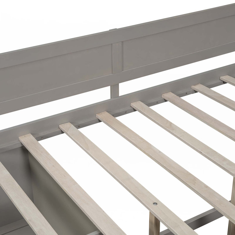 Lit de jour avec tiroirs et tablettes, Gris, Complet/Double