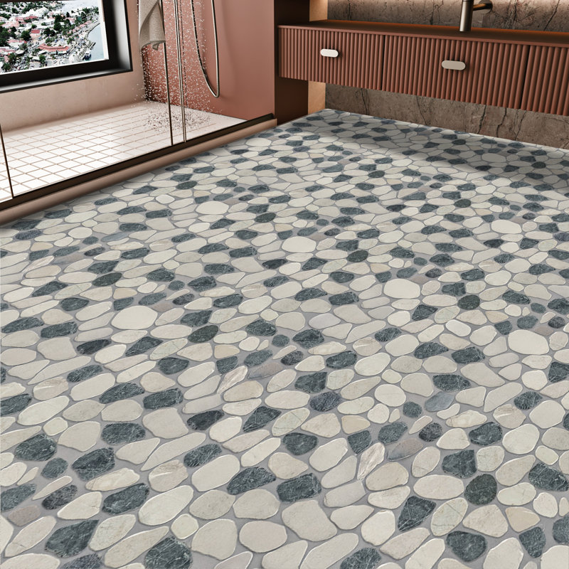 Carreau de mosaïque pour mur et plancher en pierre naturelle Hawaii 12 "x 12", Mélange de panthères