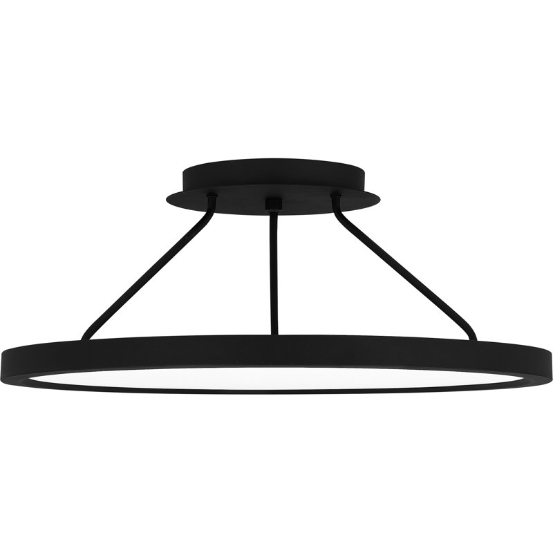 Outskirts Acrylic LED Semi Flush Mount, Black, 8" H x 20" W x 20" D