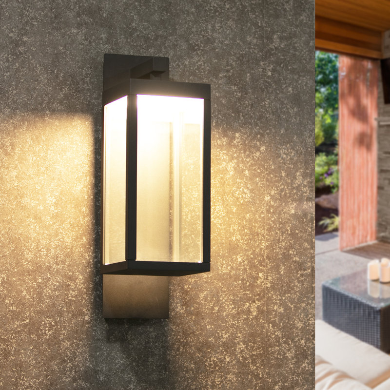 2-Pack Outdoor Wall Sconce Exterior IP54 Waterproof LED Light Fixture Modern Wall Mount, Black