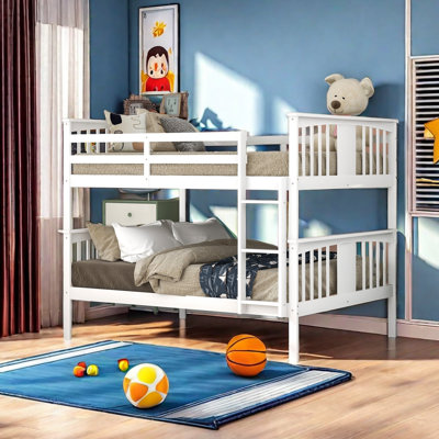 Full Over Full Bunk Bed With Ladder For Bedroom, Guest Room Furniture by Harriet Bee