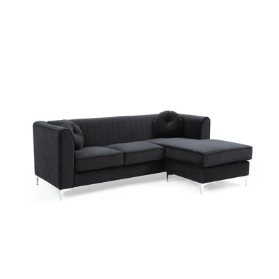 Hezekiah L Shape Sectional Sofa Couch,velvet sectional by Ivy Bronx