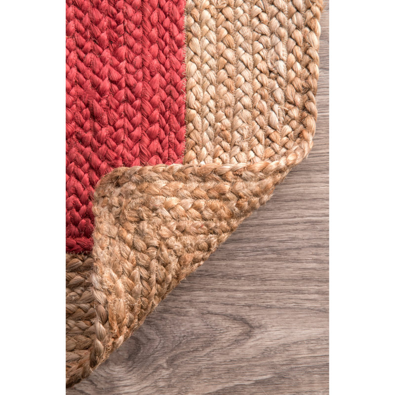 Tapis d'intérieur en jute rouge Giard, Rectangle 4pi x 6 pi